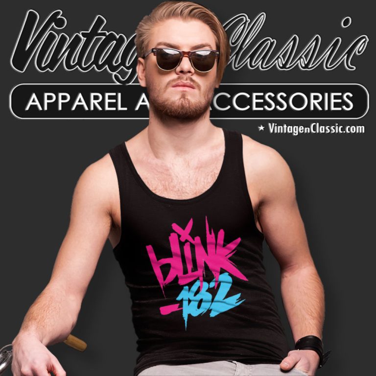 Blink 182 The World Tour Logo Tank Top Racerback Blink 182 The World Tour Logo Tank Top Racerback