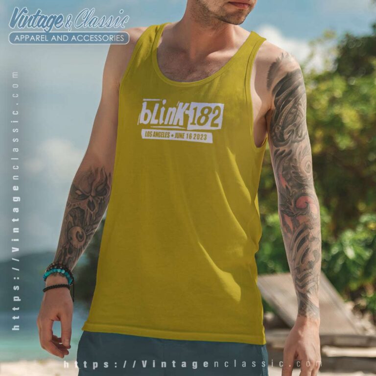 Blink 182 Tour 2023 June 16 Los Angeles Tank Top Racerback Blink 182 Tour 2023 June 16 Los Angeles Tank Top Racerback