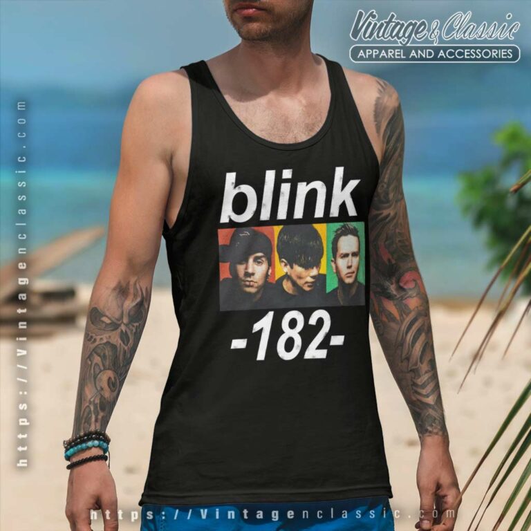 Blink 182 Us Tour Tank Top Racerback Blink 182 Us Tour Tank Top Racerback