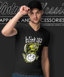 Blink 182 World Tour Death V Neck TShirt