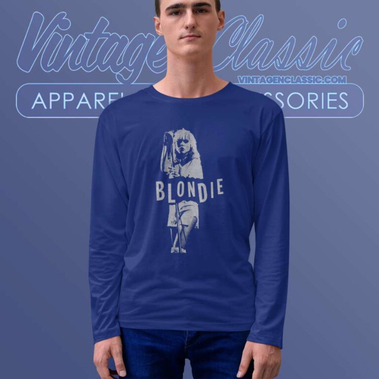Blondie Debbie Harry Mic Stand Official Tee Long Sleeve Tee Blondie Debbie Harry Mic Stand Official Tee Long Sleeve Tee