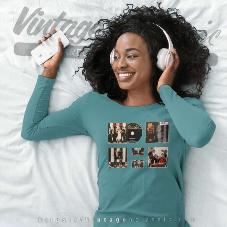 Blondie Parallel Lines Album Display Deluxe Long Sleeve Tee Blondie Parallel Lines Album Display Deluxe Long Sleeve Tee