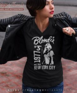 Blondie Print The Legend 90s V Neck TShirt