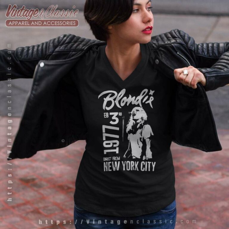 Blondie Print The Legend 90s V Neck TShirt Blondie Print The Legend 90s V Neck TShirt