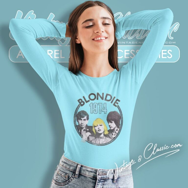 Blondie Shirt 1974 Group Photo Blondie Long Sleeve Tee Blondie Shirt 1974 Group Photo Blondie Long Sleeve Tee