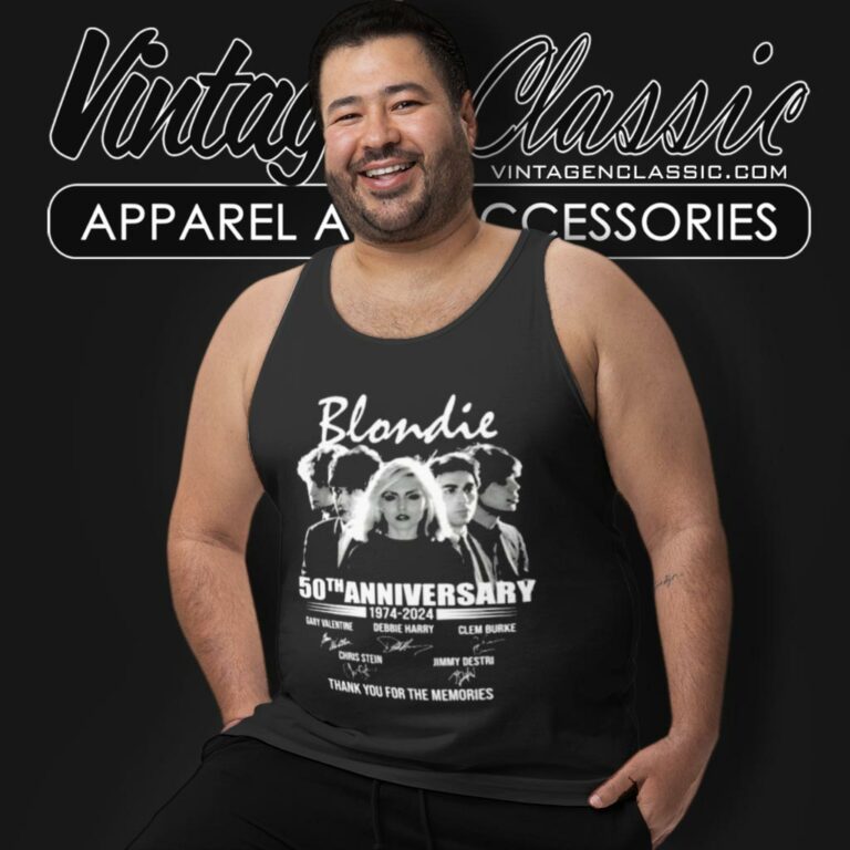 Blondie Shirt 50th Anniversary 1974 2024 Thank You For The Memories Signatures Tank Top Racerback Blondie Shirt 50th Anniversary 1974 2024 Thank You For The Memories Signatures Tank Top Racerback