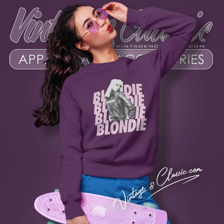 Blondie Shirt Debbie Harry Over Pink Name Drop Sweatshirt Blondie Shirt Debbie Harry Over Pink Name Drop Sweatshirt