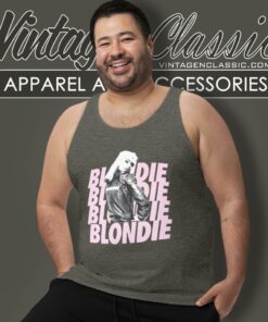 Blondie Shirt Debbie Harry Over Pink Name Drop Tank Top Racerback