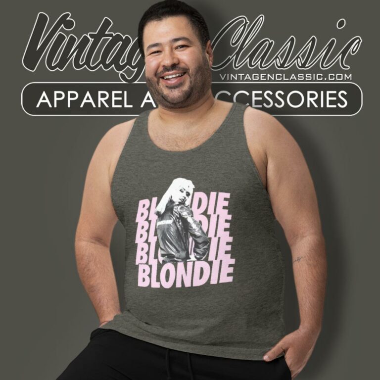 Blondie Shirt Debbie Harry Over Pink Name Drop Tank Top Racerback Blondie Shirt Debbie Harry Over Pink Name Drop Tank Top Racerback