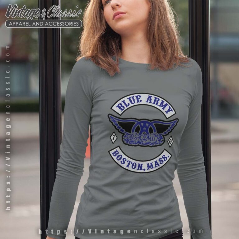 Blue Army Tour Aerosmith Shirt Longsleeves Women Blue Army Tour Aerosmith Shirt Longsleeves Women