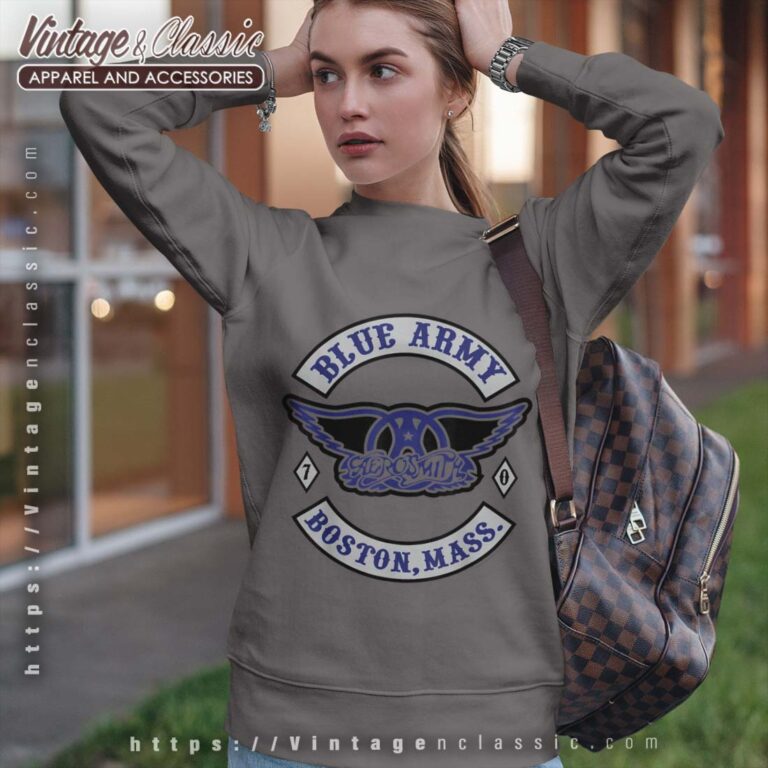 Blue Army Tour Aerosmith Shirt Sweatshirt Women Blue Army Tour Aerosmith Shirt Sweatshirt Women