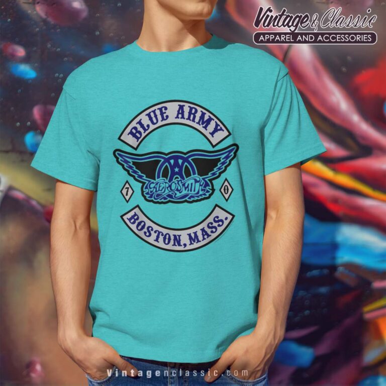Blue Army Tour Aerosmith Shirt T shirt Men Blue Army Tour Aerosmith Shirt T shirt Men