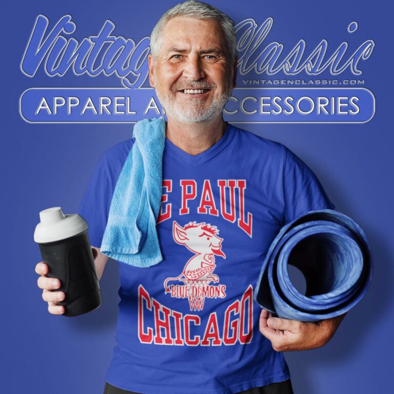 Blue Depaul University Blue Demons V Neck TShirt Blue Depaul University Blue Demons V Neck TShirt