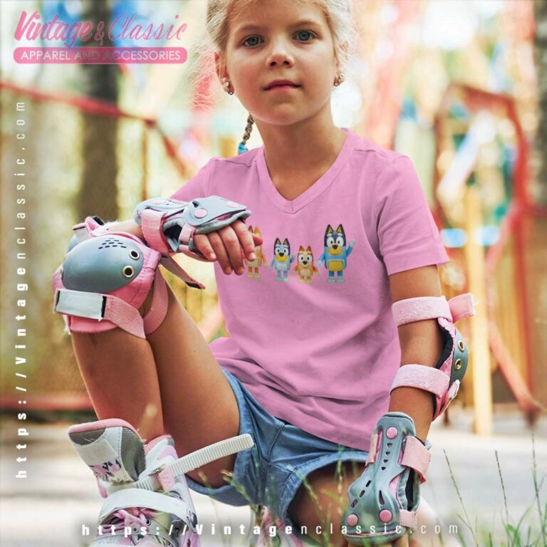 Bluey And Bingo Funny kids Vneck Bluey And Bingo Funny kids Vneck