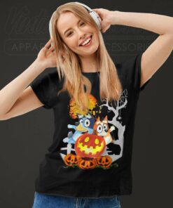 Bluey And Bingo Halloween Pumpkin Women TShirt