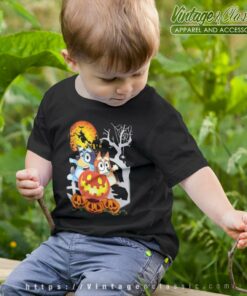 Bluey And Bingo Halloween Pumpkin kids tshirt