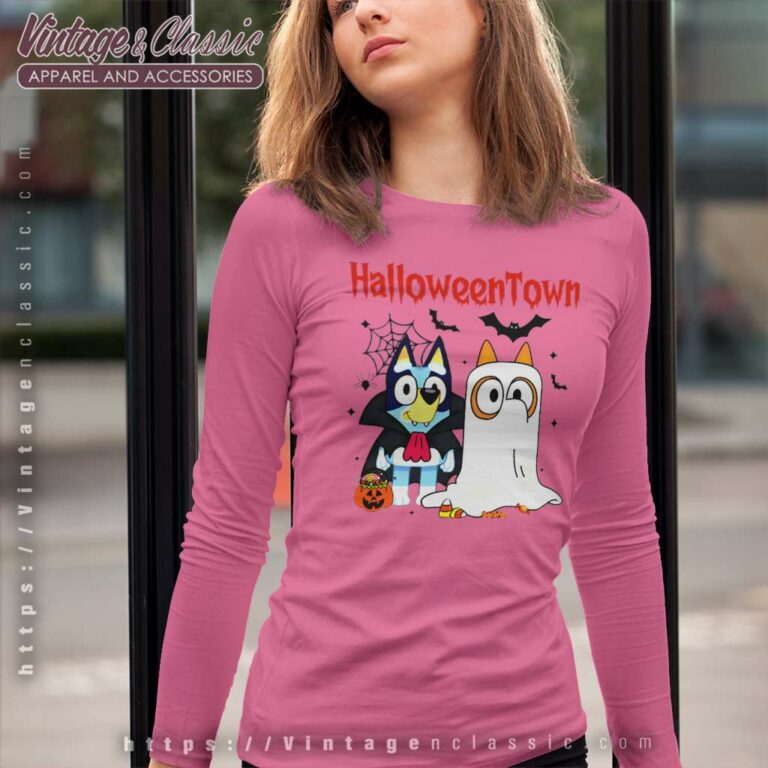 Bluey And Bingo Halloween Town Shirt Bluey Halloween Long Sleeve Tee Bluey And Bingo Halloween Town Shirt Bluey Halloween Long Sleeve Tee