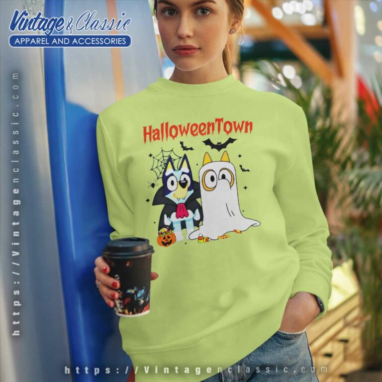 Bluey And Bingo Halloween Town Shirt Bluey Halloween Sweatshirt Bluey And Bingo Halloween Town Shirt Bluey Halloween Sweatshirt