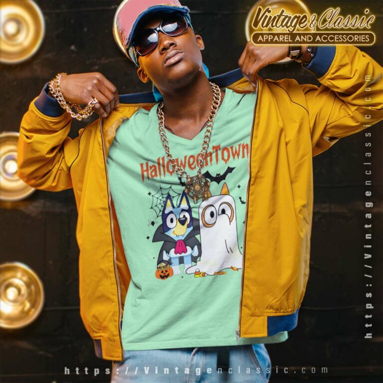 Bluey And Bingo Halloween Town Shirt Bluey Halloween V Neck TShirt Bluey And Bingo Halloween Town Shirt Bluey Halloween V Neck TShirt