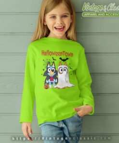Bluey And Bingo Halloween Town Shirt Bluey Halloween kids Longsleeves