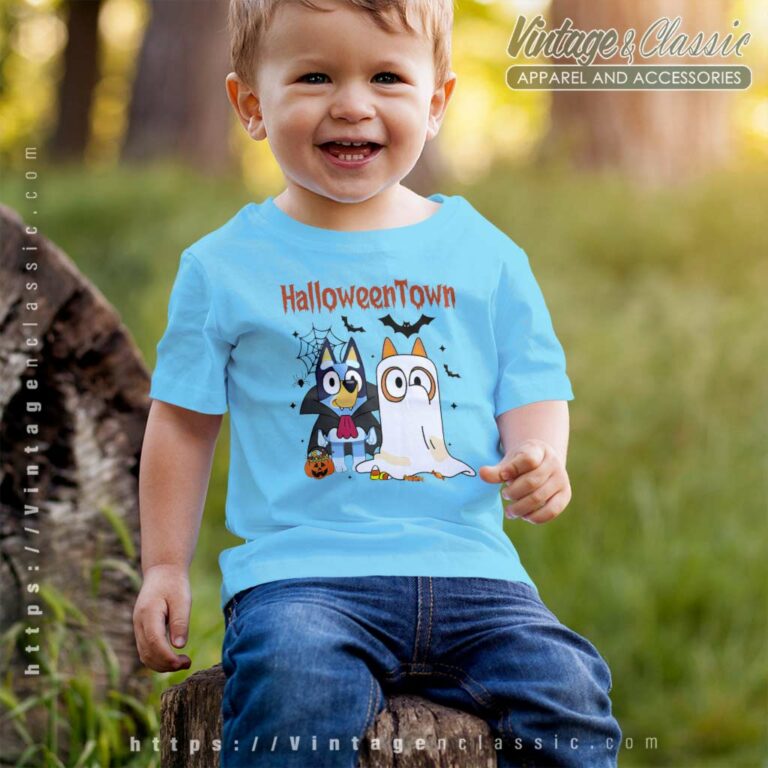 Bluey And Bingo Halloween Town Shirt Bluey Halloween kids Tshirt Bluey And Bingo Halloween Town Shirt Bluey Halloween kids Tshirt