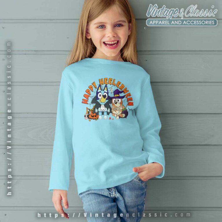Bluey And Bingo Happy Halloween kids Longsleeves Bluey And Bingo Happy Halloween kids Longsleeves