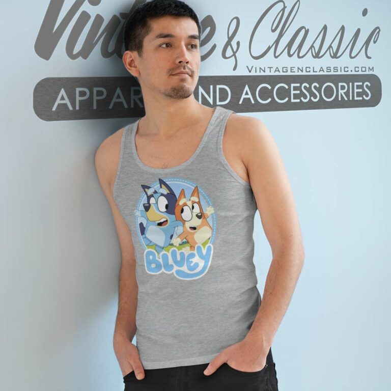 Bluey And Bingo Shirt Bluey Logo Tank Top Racerback Bluey And Bingo Shirt Bluey Logo Tank Top Racerback