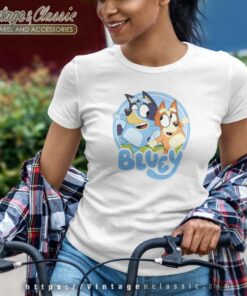 Bluey And Bingo Shirt Bluey Logo Women TShirt