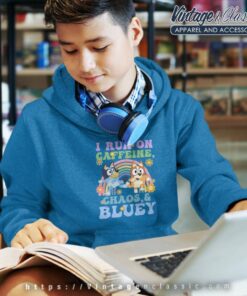 Bluey And Bingo Shirt I Run On Caffeine kids Hoodie