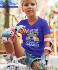 Bluey And Bingo Shirt I Run On Caffeine kids Vneck