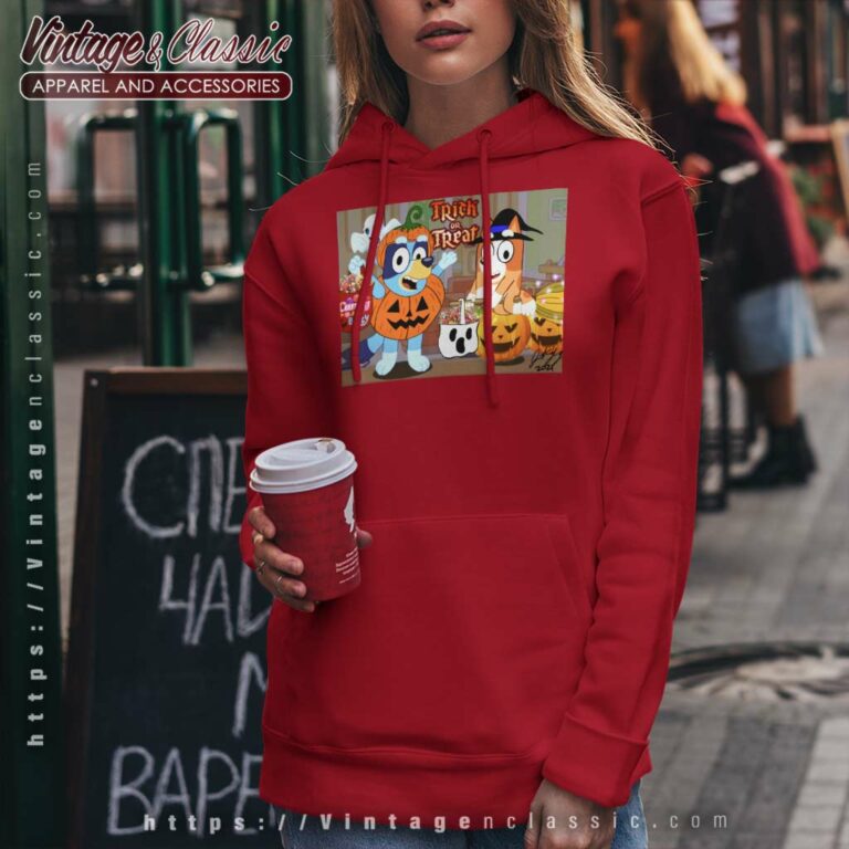 Bluey And Bingo Trick Or Treat Hoodie Bluey And Bingo Trick Or Treat Hoodie