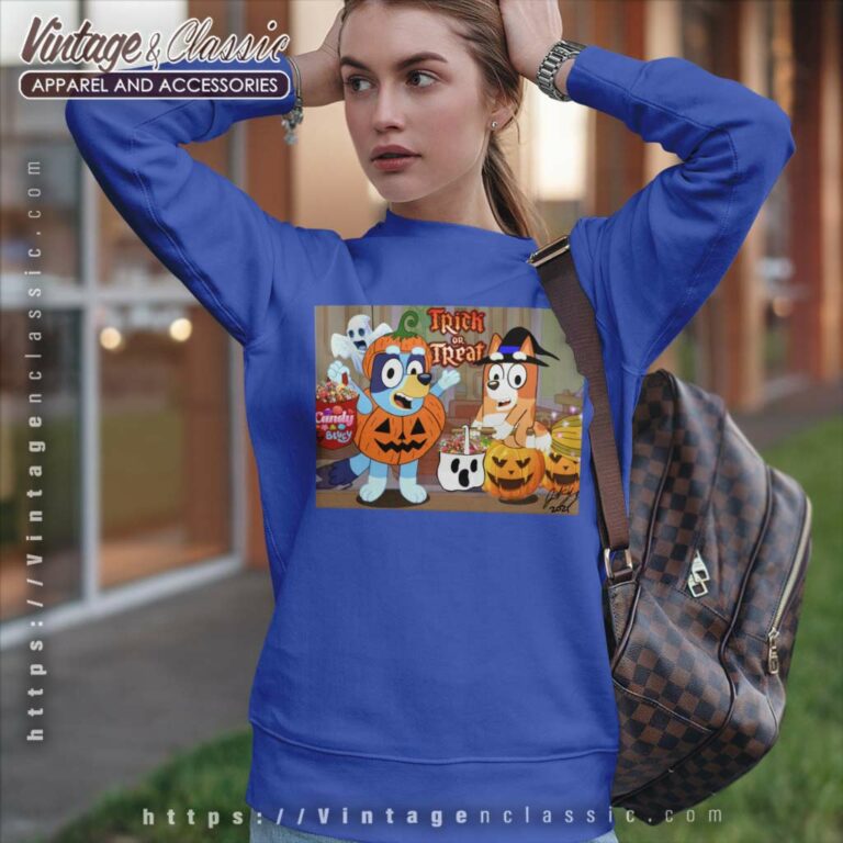 Bluey And Bingo Trick Or Treat Sweatshirt Bluey And Bingo Trick Or Treat Sweatshirt