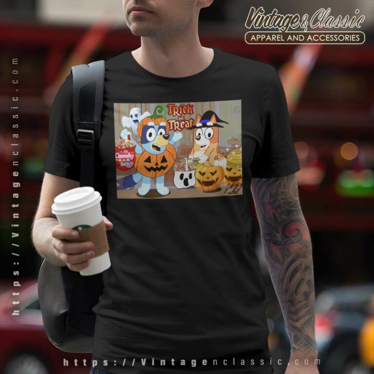 Bluey And Bingo Trick Or Treat T Shirt Bluey And Bingo Trick Or Treat T Shirt