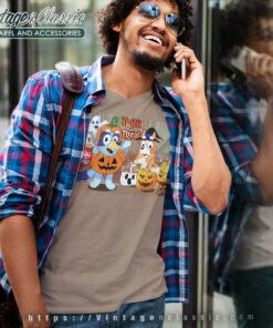 Bluey And Bingo Trick Or Treat V Neck TShirt