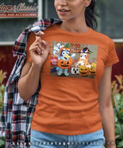 Bluey And Bingo Trick Or Treat Women TShirt