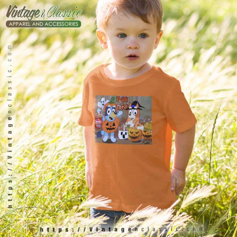 Bluey And Bingo Trick Or Treat kids Tshirt Bluey And Bingo Trick Or Treat kids Tshirt