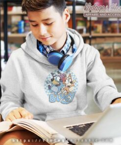 Bluey And Bingo With Flowers kids Hoodie
