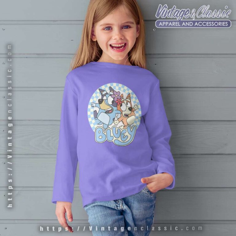 Bluey And Bingo With Flowers kids Longsleeves Bluey And Bingo With Flowers kids Longsleeves