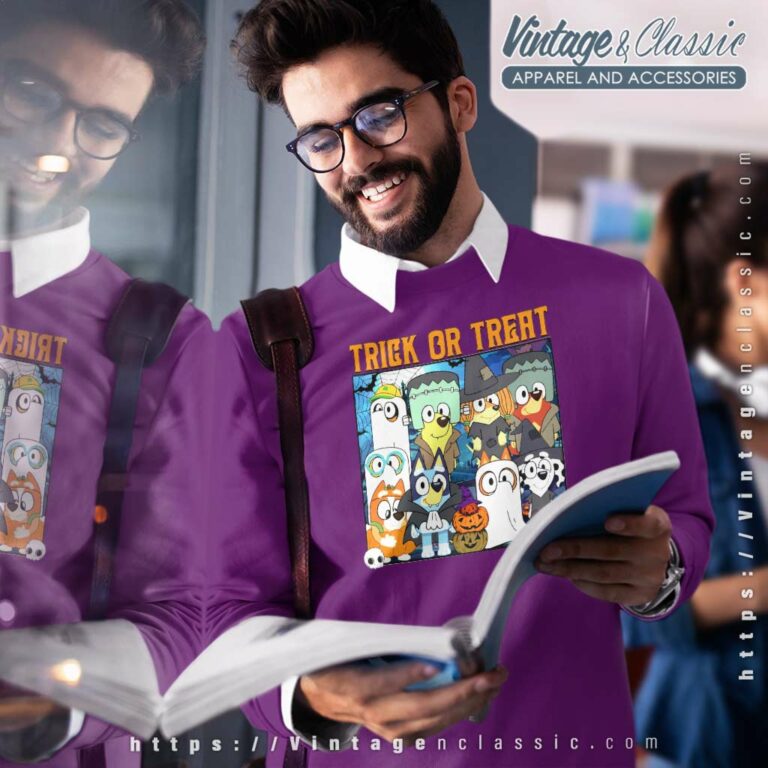 Bluey And Friend Halloween Shirt Trick Or Treat Sweatshirt Bluey And Friend Halloween Shirt Trick Or Treat Sweatshirt