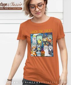 Bluey And Friend Halloween Shirt Trick Or Treat Women TShirt