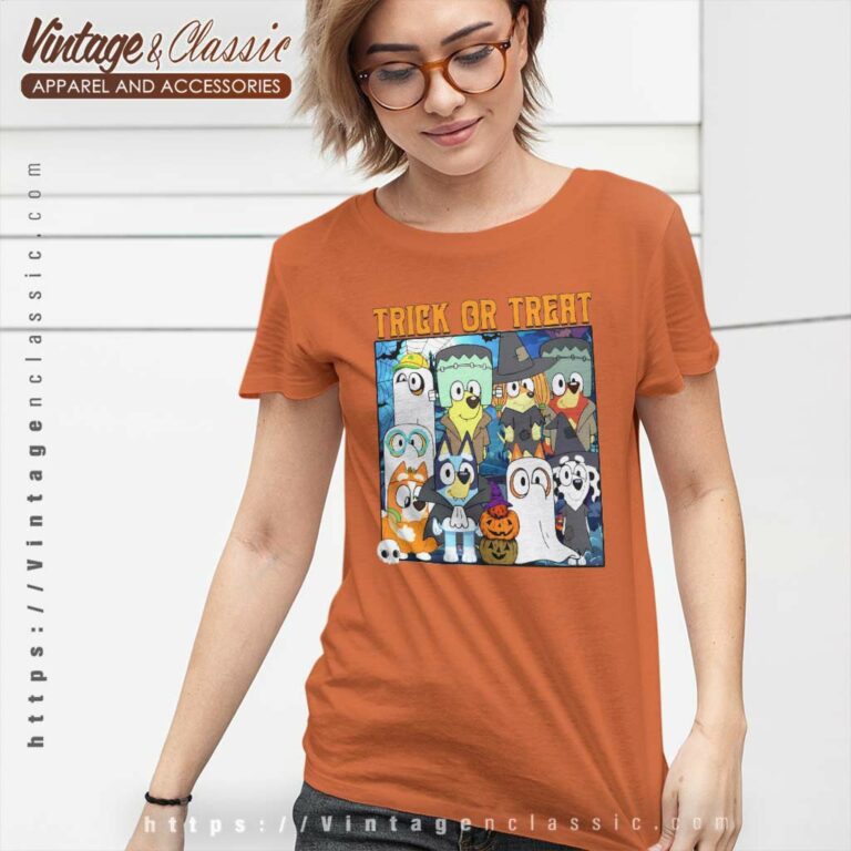 Bluey And Friend Halloween Shirt Trick Or Treat Women TShirt Bluey And Friend Halloween Shirt Trick Or Treat Women TShirt