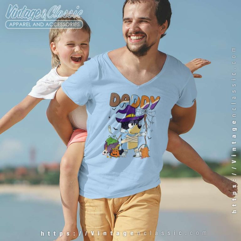 Bluey Bandit Daddy Halloween Shirt Bluey Halloween Vneck Bluey Bandit Daddy Halloween Shirt Bluey Halloween Vneck