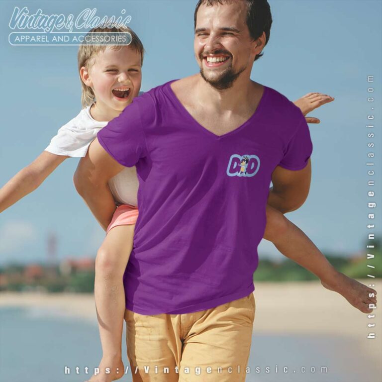 Bluey Bandit Heeler Dad, happy Fathers Day Vneck Bluey Bandit Heeler Dad, happy Fathers Day Vneck