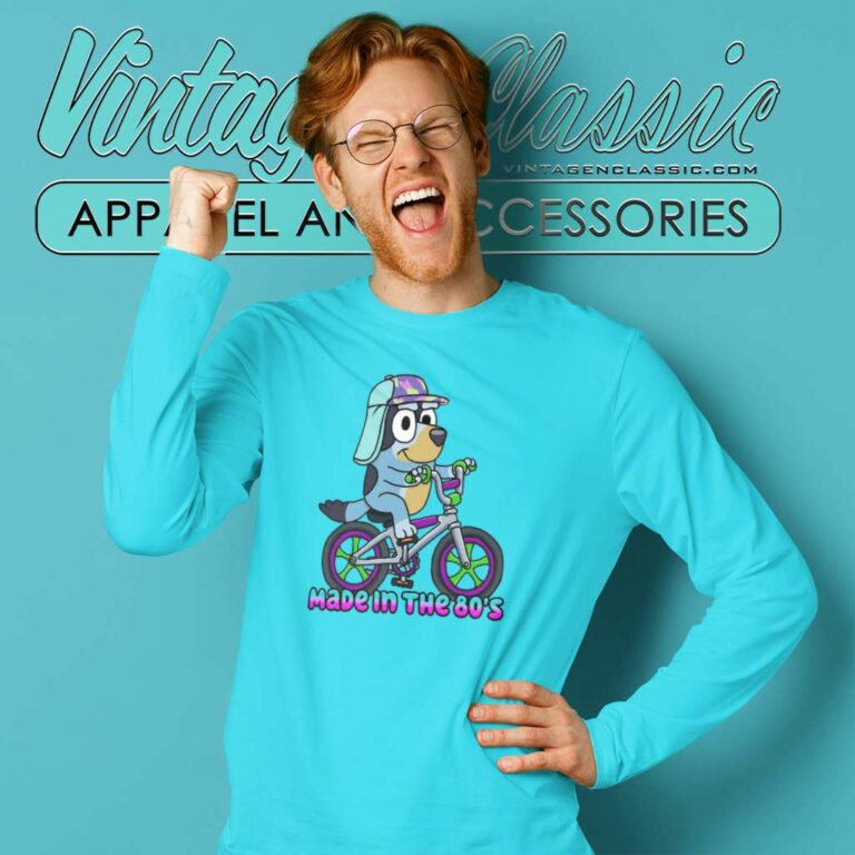 Bluey Bandit Shirt Made In The 80s Old School Cool Long Sleeve Tee Bluey Bandit Shirt Made In The 80s Old School Cool Long Sleeve Tee