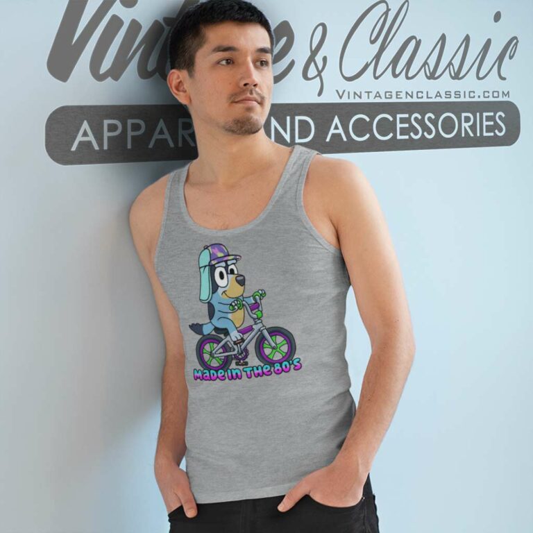 Bluey Bandit Shirt Made In The 80s Old School Cool Tank Top Racerback Bluey Bandit Shirt Made In The 80s Old School Cool Tank Top Racerback