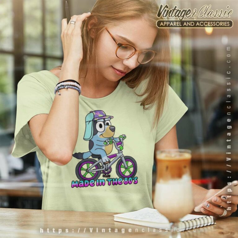 Bluey Bandit Shirt Made In The 80s Old School Cool Women TShirt Bluey Bandit Shirt Made In The 80s Old School Cool Women TShirt