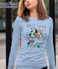 Bluey Bingo 4th of July, Bluey Fireworks Shirt 8 Bluey Bingo 4th Of July Bluey Fireworks Long Sleeve Tee