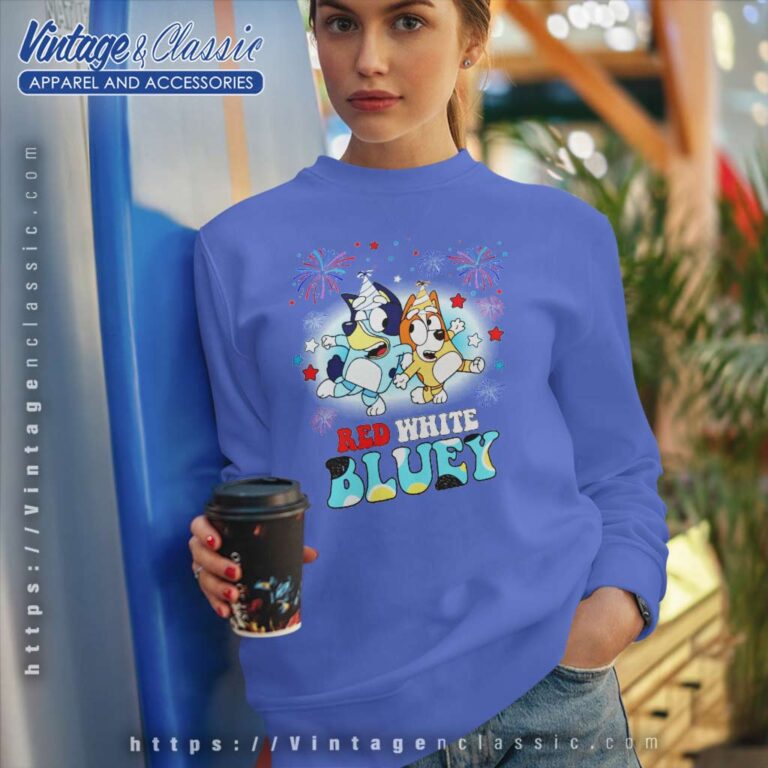 Bluey Bingo 4th Of July Bluey Fireworks Sweatshirt Bluey Bingo 4th Of July Bluey Fireworks Sweatshirt