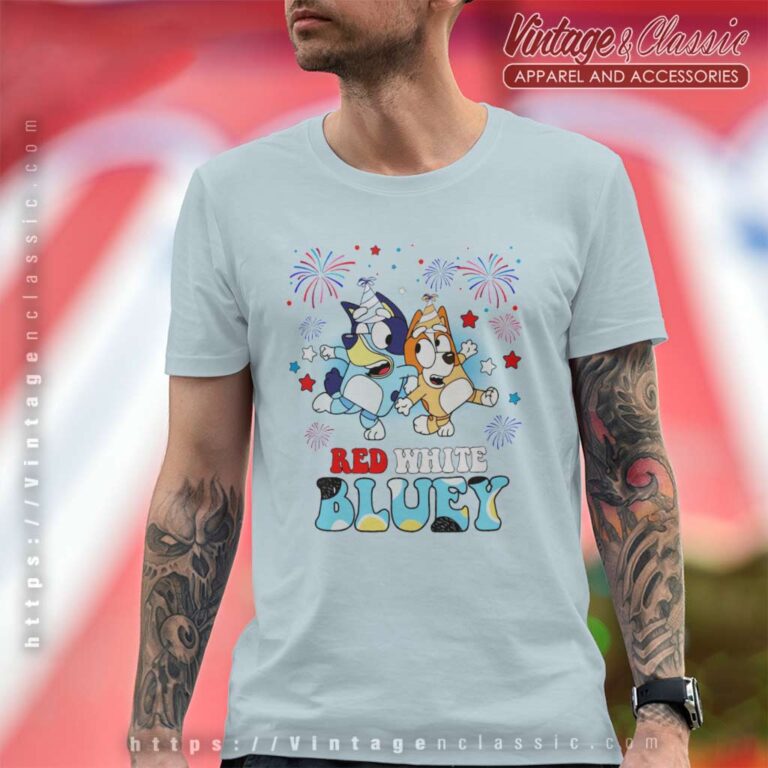 Bluey Bingo 4th Of July Bluey Fireworks T Shirt Bluey Bingo 4th Of July Bluey Fireworks T Shirt