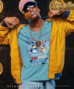 Bluey Bingo 4th of July, Bluey Fireworks Shirt 4 Bluey Bingo 4th Of July Bluey Fireworks V Neck TShirt